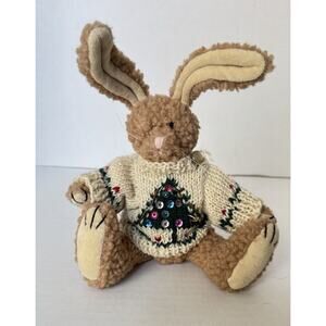 Vintage Boyds Bears Rabbit Sequin Christmas Tree Turtle Neck Sweater Jointed 8”